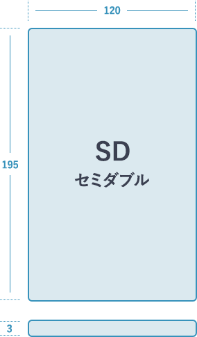 オーバーレイ セミダブルサイズ